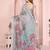 Multicolor linen cotton floral printed casual saree with matching blouse piece
