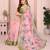 Pink linen cotton floral printed casual saree with matching blouse piece