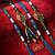 set of 4 green peacock design artificial beads thread rakhi with roli chawal