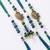 set of 4 green peacock design artificial beads thread rakhi with roli chawal