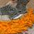 Yellow silk blend embroidered saree with sequins work