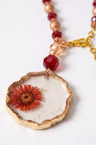 set of 2 gold toned red artificial beads bhaiya bhabhi rakhi with roli chawal chandan