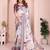 Wine linen cotton floral printed casual saree with matching blouse piece