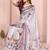 Wine linen cotton floral printed casual saree with matching blouse piece