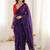 Purple art silk embroidered saree with sequins work