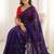 Purple art silk embroidered saree with sequins work
