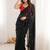 Black art silk embroidered saree with sequins work