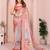 Orange linen cotton floral printed casual saree with matching blouse piece