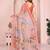 Orange linen cotton floral printed casual saree with matching blouse piece