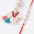 set of 2 multicolor artificial beads & sea shell bhaiya bhabhi rakhi with roli chawal