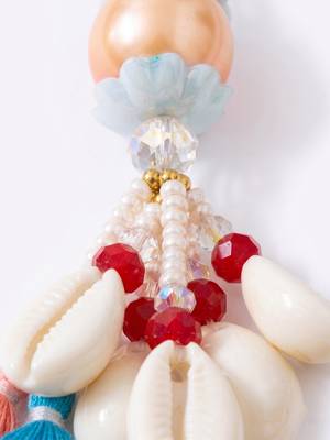 set of 2 multicolor artificial beads & sea shell bhaiya bhabhi rakhi with roli chawal 3