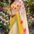 multicolor georgette printed saree with floral print