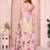Pink linen cotton floral printed casual saree with matching blouse piece