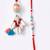 set of 2 multicolor artificial beads & sea shell bhaiya bhabhi rakhi with roli chawal