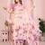 Pink linen cotton floral printed casual saree with matching blouse piece