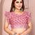 Pink linen cotton floral printed casual saree with matching blouse piece