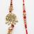 set of 2 gold toned artificial stones & beads bhaiya bhabhi rakhi with roli chawal