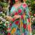 multicolor georgette printed saree with floral print