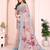 Multicolor linen cotton floral printed casual saree with matching blouse piece