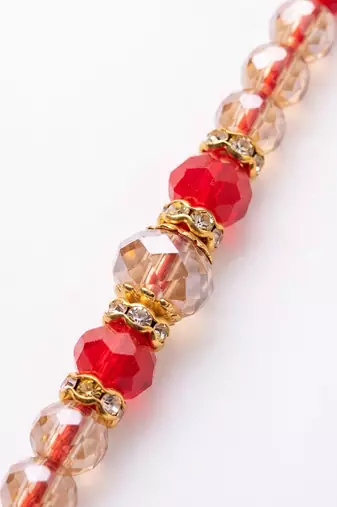 set of 2 gold toned artificial stones & beads bhaiya bhabhi rakhi with roli chawal