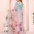 Multicolor linen cotton floral printed casual saree with matching blouse piece