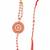 set of 2 gold toned pearls & beads round shape bhaiya bhabhi rakhi with roli chawal