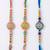 set of 3 floral design multicolor artificial beads thread rakhi with roli chawal