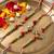 set of 3 artificial stones & beads decorative thread rakhi with roli chawal chandan