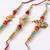 set of 3 artificial stones & beads decorative thread rakhi with roli chawal chandan
