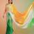 TRICOLOR silk blend printed saree with abstract print