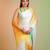 TRICOLOR silk blend printed saree with abstract print