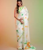 TIRCOLOR silk blend printed saree with abstract print