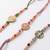 set of 3 multicolor artificial stones & beads thread rakhi with roli chawal chandan