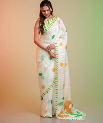 TIRCOLOR silk blend printed saree with abstract print 2