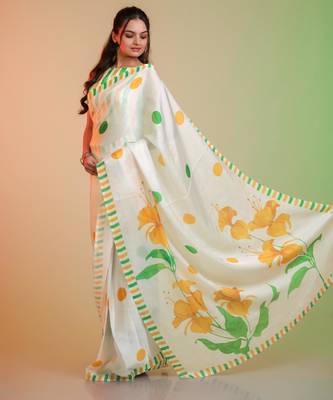 TIRCOLOR silk blend printed saree with abstract print 3