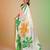 TRICOLOR silk blend printed saree with abstract print
