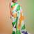 TRICOLOR silk blend printed saree with abstract print