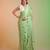 Multicolor silk blend printed saree with abstract print