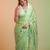 Multicolor silk blend printed saree with abstract print