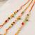 set of 3 artificial beads orange thread rakhi with roli chawal chandan mishri
