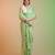 Multicolor silk blend printed saree with abstract print