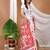 white linen printed saree with abstract print