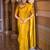 yellow silk blend zari woven saree