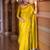 yellow silk blend zari woven saree