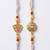 set of 2 gold toned artificial stones & beads thread rakhi with roli chawal chandan
