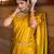 yellow silk blend zari woven saree