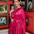 magenta silk blend zari woven saree