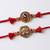 set of 2 gold toned artificial stones thread rakhi with roli chawal chandan mishri
