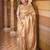 beige silk blend zari woven saree