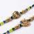 set of 2 multicolor artificial stones & beads thread rakhi with roli chawal chandan